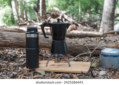 Making Coffee in the forest
