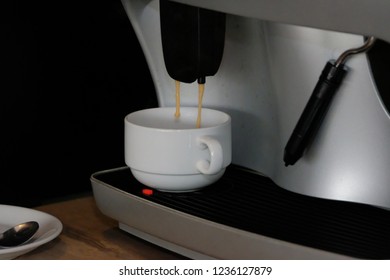 Making coffee with coffee machine