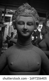 In The Making Of Durga Murti (statue)  In Assam, India.