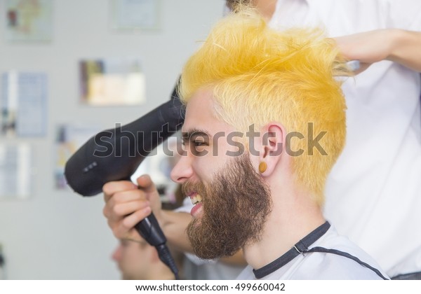 Making Dyed Blond Hair Bearded Hipster Stock Photo Edit Now