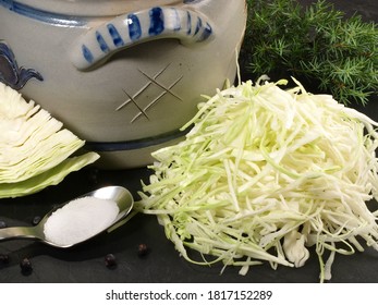 Making Fresh Sauerkraut - Black Background