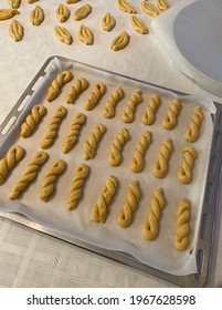 Making Greek Traditional Cookies For Pascha 