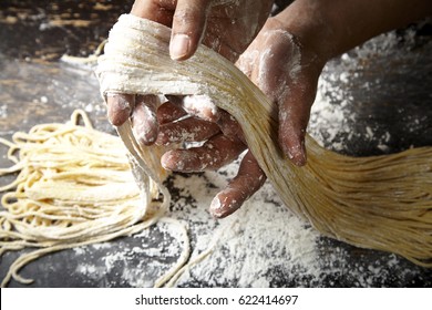 Making Handmade Noodles 