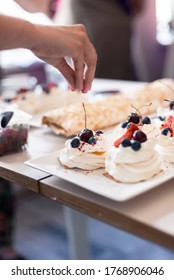 Making Homemade Meringue, Pavlova Cakes 