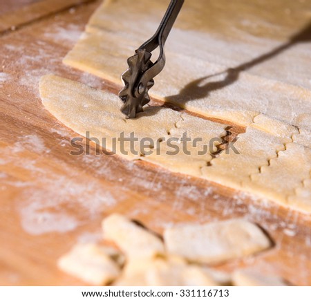 Making homemade pasta in the kitchen