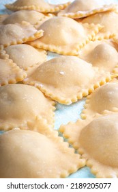 Making homemade ravioli, italian cuisine, uncooked pasta. - Shutterstock ID 2189205077