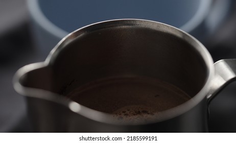 Making Hot Chocolate In Steel Pitcher, Wide Photo