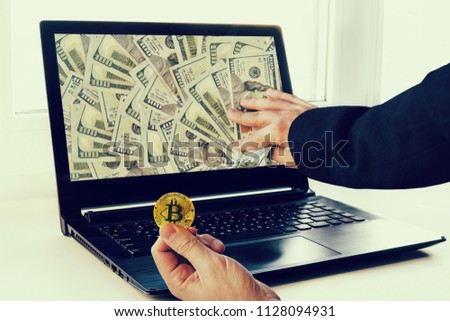 Making Money Trading Bitcoins Big Profits Stock Photo Edit Now !   - 