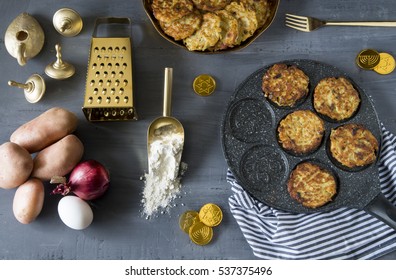 Making Potato Pancake  - Latke