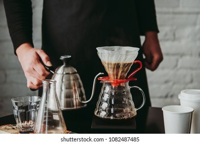 Making pour-over coffee with a hario V60 dripper - Shutterstock ID 1082487485