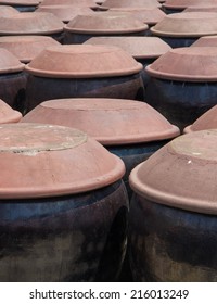 Making Soy Sauce Factory, Brewing Earthenware Pots. 