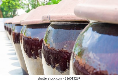 Making Soy Sauce Factory, Brewing Earthenware Pots. 