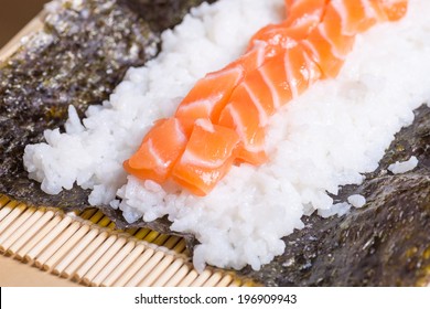 Making sushi to eat at home