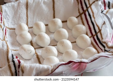 Making Sweet Dumplings (sesame 
 Tangyuan) At Home For Lantern (yuanxiao) Festival