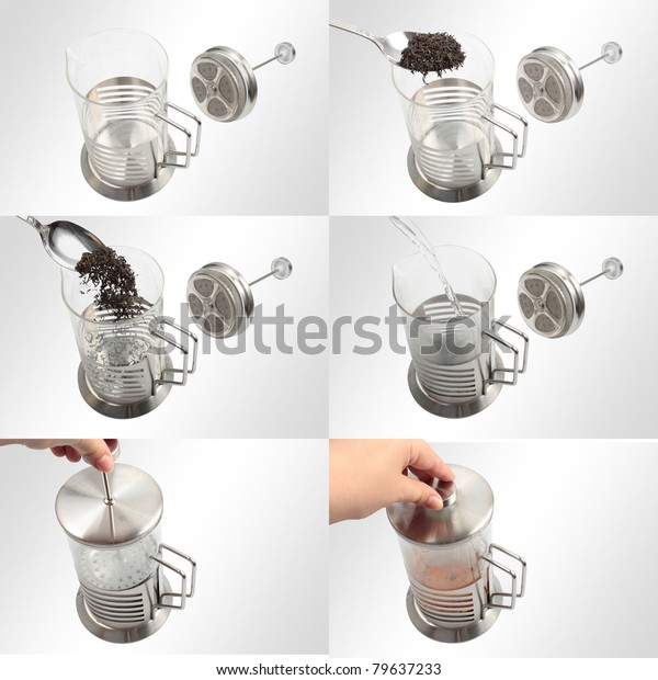 Making Tea On French Press Clipping Stock Photo (Edit Now) 79637233