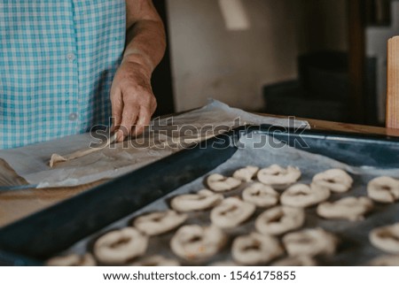 Similar – Image, Stock Photo Donuts handmade Food Dough