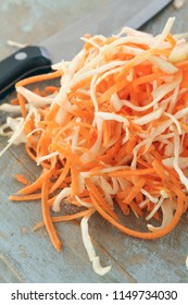 Making Vegetable Coleslaw