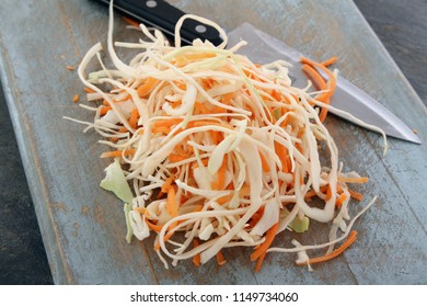 Making Vegetable Coleslaw