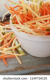 Making Vegetable Coleslaw