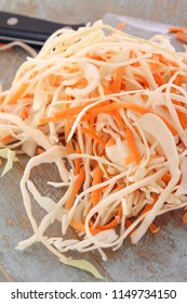 Making Vegetable Coleslaw