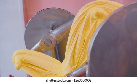 Making Yellow Salt Water Taffy In Small Candy Shop.