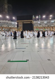 Makkah. Saudi Arabia. 25 February 2022. The Holy Mosque In Makkah At Night.