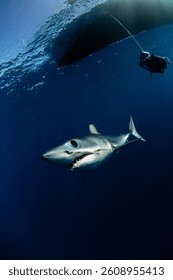 Mako shark during shark diving 