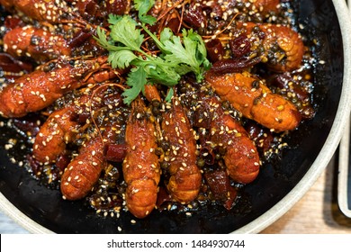 Mala crwfich is a traditional food spicy lobster dish in Szechuan, China.  In Chinese say xiǎo lónɡ xiā