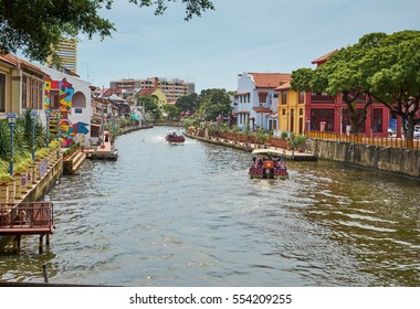 Malacca City Along Melaka River .Malaysia