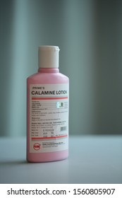 Malacca, Malaysia- 15 November 2019. An Bottle Of Calamine Lotion To Keep Skin From Itchy And Maintenance Of Skin. 