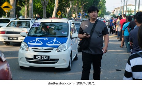 Malacca,Malaysia; 09/05/2018; Crowds Casting Their Votes For 14th Malaysian General Election In Malacca Malaysia On 09/05/2018. 