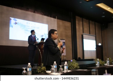 Malacca,Malaysia- 26 June 2019. A Invited Speaker Giving A Lecture In National Wound Care Conference 2019 Took Place At Mudzaffar Hotel Melaka.