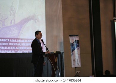 Malacca,Malaysia- 26 June 2019. A Invited Speaker Giving A Lecture In National Wound Care Conference 2019 Took Place At Mudzaffar Hotel Melaka.