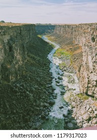 Malad River In Southwest Idaho, At The Bottom Of A Rocky Gorge.