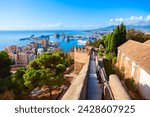 Malaga Fortress walls. Malaga is a city in the Andalusia community in Spain.