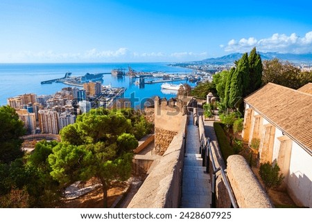 Similar – Image, Stock Photo Malaga, Spain. Panorama Cityscape Elevated View Of Malaga In Sunny Summer Evening. Altered Sunset Sky