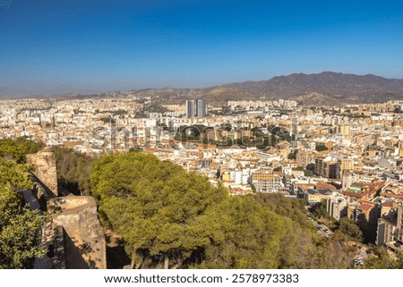 Similar – Image, Stock Photo Malaga, Spain. Elevated View, Cityscape View Of Malaga, Spain. Old Fort Walls And Residential Houses