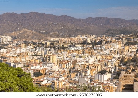 Similar – Image, Stock Photo Malaga, Spain. Elevated View, Cityscape View Of Malaga, Spain. Old Fort Walls And Residential Houses