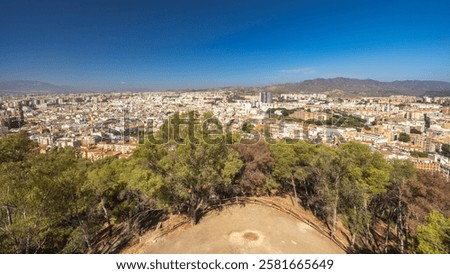 Similar – Image, Stock Photo Malaga, Spain. Elevated View, Cityscape View Of Malaga, Spain. Old Fort Walls And Residential Houses