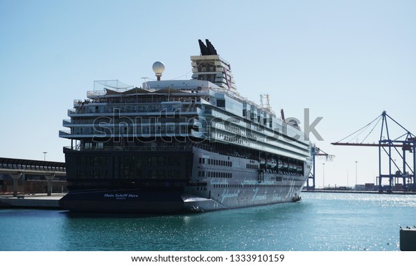 Malaga Spain 392019 Large Luxury Cruise Stock Photo Edit