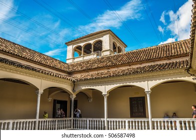 Malaga, Spain - October 13, 2016.: The Courtyard Of Museo Picasso Malaga. 