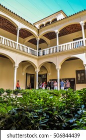 Malaga, Spain - October 13, 2016.: The Courtyard Of Museo Picasso Malaga.