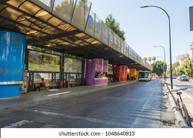 MALAGA, SPAIN - September 17, 2017 - Malaga Avanza Bus Station