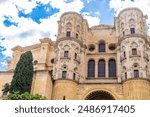 Malaga, Spain, view of the Renaissance architectures of the Malaga Cathedral (or Santa Iglesia Catedral Basílica de la Encarnación)