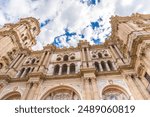 Malaga, Spain, view of the Renaissance architectures of the Malaga Cathedral (or Santa Iglesia Catedral Basílica de la Encarnación)