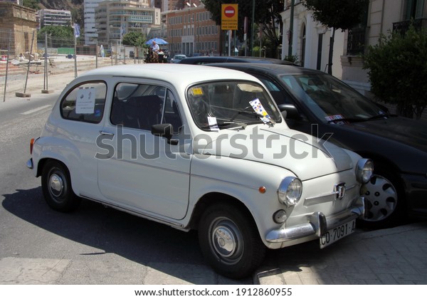 MALAGA, SPAIN-JULY 24, 2011:Fiat subcompact car\
on the street of the city of\
Malaga