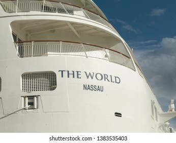 Malaga/Spain - 04-28-2019 : Back View Of A Modern Ferry Boat For Tourism With The Name Of 