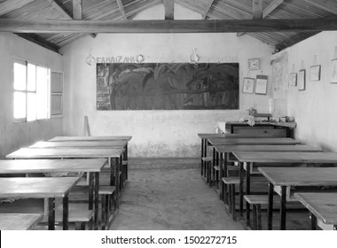 Malagasy school, empty classroom, mduring the holidays