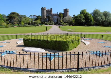 Malahide castle beautiful park on a sunny day. Ireland