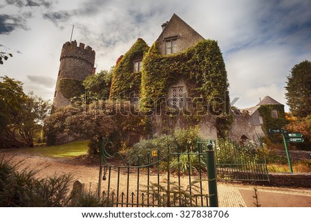 Malahide castle near Dublin by autumn 